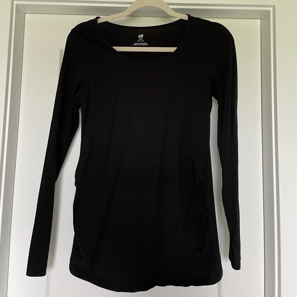 H&M Maternity Black Ling Sleeve Shirt